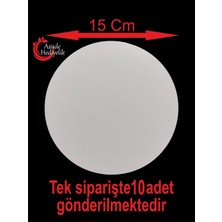 Özbience 10 Adet Beyaz Ahşap Mdf Yuvarlak Pasta Altlığı 15X15 cm Set