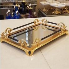 Özbience Şık ve Dayanıklı 46X32 cm Klasik Kulplu Tepsi, Pratik Kullanım Için Ideal