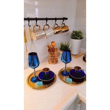 Özbience 2'li Yuvarlak Gold Sunum Tepsisi Seti, Dekoratif ve Şık Servis Tepsisi