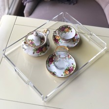 Özbience Şeffaf Pleksi Tepsi 36CM x 26CM, Şık ve Dayanıklı, Çok Amaçlı Kullanıma Uygun