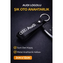 SAVEK Volkswagen Logo Baskılı Siyah Suni Deri Anahtarlık