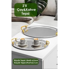 Özbience 2’li Oval Tepsi Seti, Çay ve Kahve Servisi Için Şık ve Pratik