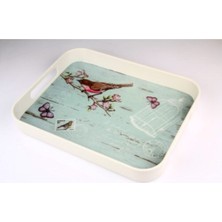 Özbience Şık ve Zarif Derın Tepsi Kuş 26X33 Cm, Ev ve Dekorasyon Için Mükemmel Seçim