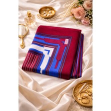 Seymen Bıçakçılık Bordo Mavi Yöresel Desenli Eşarp | Şık ve Geleneksel Tasarım