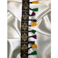 Ezel-in Tekstil Aksesuarları Dekoratif Dört Renkli Saçak Şerit, 5 Metre , KOD-P54