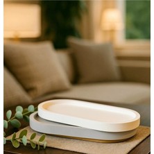 Özbience Bohem Takı Tabağı, Dekoratif Beton Tepsi, Organize ve Şık Düzenleme