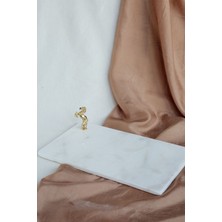 Özbience Ince Mermer Sunumluk, Altın Renk At Figürlü, Şık ve Zarif Tasarım