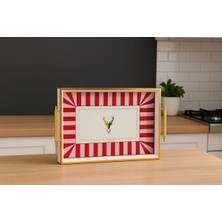 Özbience Şık Desenli Lüx Tepsi ile Çay ve Kahve Sunumlarınız Zarifliği Artırsın