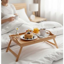 Özbience Katlanabilir Bambu Tepsi, Yatakta Kahvaltı ve Servis Için Ideal