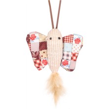 Flamingo Vinta Tüylü Kelebek Peluş Kumaş Kedi Oyuncağı 13 cm