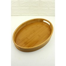 Özbience Oval Bambu Tepsi, 36X26CM, Şık ve Kullanışlı Servis Sunumu