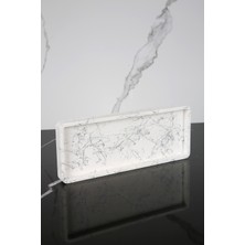 Özbience Şık Betondan Sunum Tabağı, Gümüş Spreyli, 10X25 cm