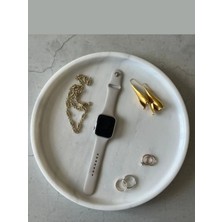 Özbience Beyaz Mermer Yuvarlak Tepsi, 26 Cm, Banyo ve Sunum Için Şık Seçenek