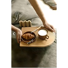 Özbience Ahşap Oymalı Yarım Gökkuşağı Dekoratif Tepsi, Şık Sunum ve Dekorasyon