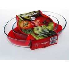 Özbience 2'li Oval Borcam Seti, Fırın Için Dayanıklı ve Şık Tepsi Takımı