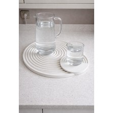 Karra Art Beton Yuvarlak Tepsi Seti | Modern Dekoratif Sunum (5’li Set)