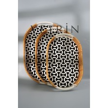 Özbience Iki Renkli Oval Hasır Tepsi Takımı, Şık ve Kullanışlı Set