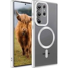 ZM Store Galaxy S23 Ultra Uyumlu Kılıf M-Safe Özellikli Kamera Korumalı Kenarları Parlak Şeffaf Setro Kapak