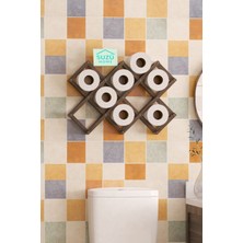 Suzü Home Ahşap Tuvalet Kağıt Raf 10 Lu