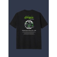 The Granch Kawasaki Ninja ZX-10R-PREMIUM Kalite Oversize Sırt Baskılı %100 Pamuk Tişört / T-Shirt