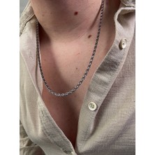 Arvens Erkek Silver Paslanmaz Çelik Kolye Renk Atmaz Solma Yapmaz Solmaz Kombinlenebilir Paslanmaz