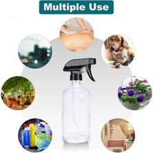 abnturk Çok Fonksiyonlu Şeffaf Sprey Şişesi 500 ml Tetikli Sprey Bidonu Su Kabı, Berber Fısfısı Boş Şişe