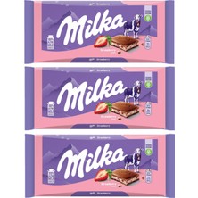 Milka Çilekli Yoğurtlu Çikolata 100 gr x 3 Adet