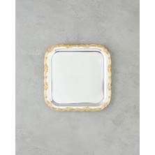 Özbience Şık Metal Tepsi 20X20 cm Altın ve Gümüş Renk Seçenekleri