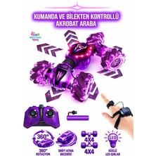 Brother Toys Şarjlı Işıklı El Sensörlü Uzaktan Kumandalı 6 Fonksiyon Akrobat Araba 25 Cm.