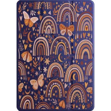 Adasena Ipad Air 11" M2 M3 Çip Air 4. 5. 6. Nesil Kılıf Uyku Modlu Kalem Bölmeli Uvbaskı Desenli Gökkuşağı