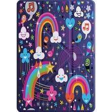 Adasena Ipad Air 11" M2 M3 Çip Air 4. 5. 6. Nesil Kılıf Uyku Modlu Kalem Bölmeli Uvbaskı Desenli Raindrops