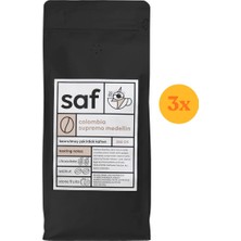 Saf Kavrulmuş Çekirdek Kahve Colombia 250 gr - 3 Adet (750 Gr) - Dezenfektan Hediyeli (%72 Alkol)