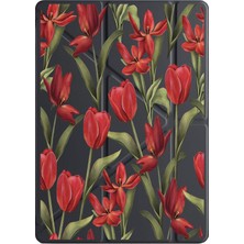 Adasena Galaxy Tab S10 Fe+ Plus 13.1" Kılıf Uyku Modlu Kalem Bölmeli Temalı Baskılı Botanik