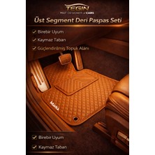 Tegin Mat Designer Of Cars Fiat Panda 2012 ve Sonrası 319 Kasa Mk3 Uyumlu Premium Deri Paspas Siyah Deri Taba Kenar