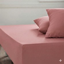 Maki Home Makiteks %100 Pamuklu Gül Kurusu 100X200+50X70 cm Tek Kişilik Lastikli Çarşaf Takımı