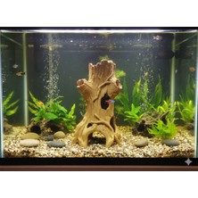 Kanem3D Kütük Görünümlü Akvaryum Mağarası Dekoru