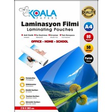 Koala Papers Laminasyon Filmi Parlak A4 80 Mıc 50 Li (A4)