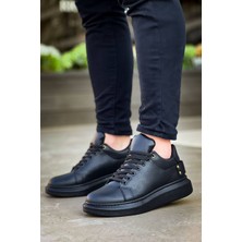 Zapatos KB047 Erkek Günlük Bağcıklı Cilt Spor Sneaker Ayakkabı Cst - Siyah
