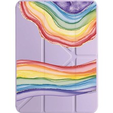 Adasena Galaxy Tab S10 Fe+ Plus 13.1" Kılıf Uyku Modlu Kalem Bölmeli Temalı Baskılı Rainbow