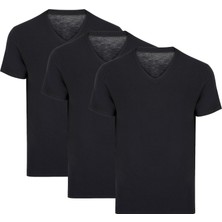 Thermoform Bambu Erkek V Yaka Tişört Kısa Kollu Fanila Atlet Siyah 3'lü Paket