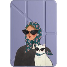 Adasena Ipad Air 11" M2 M3 Çip Air 4. 5. 6. Nesil Kılıf Uyku Modlu Kalem Bölmeli Uvbaskı Desenli Becool