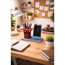 Seymen Bıçakçılık Ahşap Telefon Tutacağı ve Kalemlik – Masaüstü Düzenleyici 2’si 1 Arada