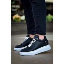 Zapatos KB047 Erkek Günlük Bağcıklı Cilt Spor Sneaker Ayakkabı Cbt - Siyah