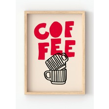 Miovi Works Coffee Time | Çerçeveli Modern Minimal Kahve & Kupa Duvar Dekorasyonu Poster Tablo