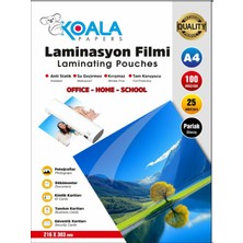 Koala Papers A4 Boyut Laminasyon Kaplama Filmi 100 Micron 10'lu Paket