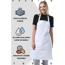 Özbience Su Geçirmez Mutfak Önlüğü, Geniş Cepli, Şef ve Barista Tarzı