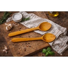 Seymen Bıçakçılık El Yapımı Trabzon Şimşir Kaşık 1 Adet Büyük 1 Adet Kücük Boy Doğal Ahşap