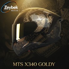 MTS X340 Goldy Full Face Kask Fiber Dış Kabuk  Ece / Dot / Ce Onaylı
