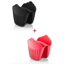 Özbience 2'li Silikon Fırın Eldiveni, Isı Yalıtımlı, Kaymaz, Mikrodalga Tencere Tutacağı