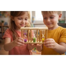 Seymen Bıçakçılık Ahşap Kum Saati Seti – 3’lü Dekoratif Zaman Ölçer | Vintage Masa & Ofis Dekoru